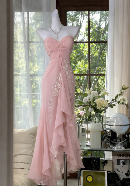 Elegant Green Prom Dress Sweetheart Sheath Chiffon Beaded Evening Dress EP07340