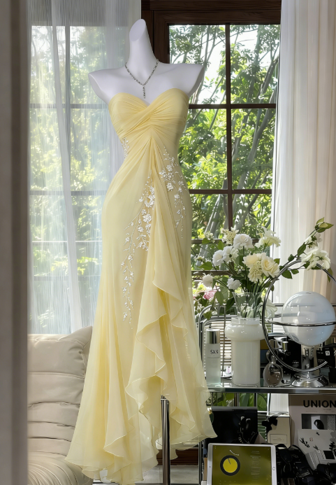 Elegant Green Prom Dress Sweetheart Sheath Chiffon Beaded Evening Dress EP07340