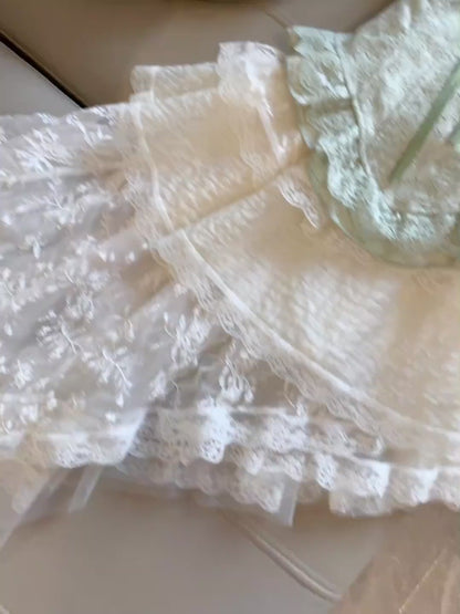 Märchenhafte Spaghettiträger A-Linie Homecoming-Kleider Süßes kurzes Ballkleid aus Spitze ED02122