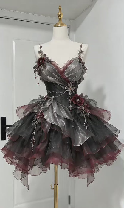 Cute Black Short Prom Dress A-Line Tulle Birthday Party Dress ED12186