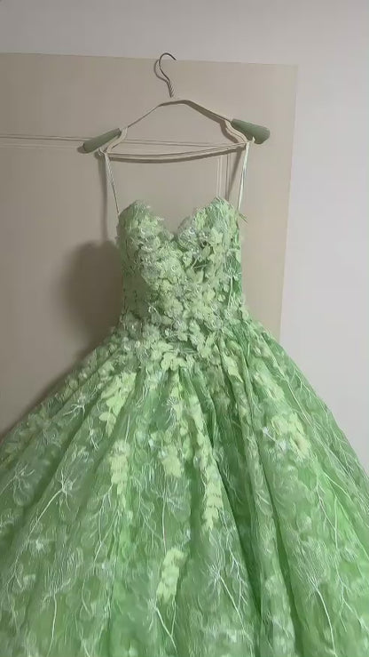 Gorgeous Green Prom Dress A-Line Tulle Long Prom Dress ED11990