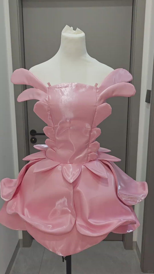Cute Pink Strapless Short Ball Gown 1 6th Birthday Dress Middle School Hoco Dresses ED03652